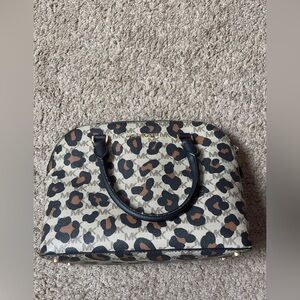 Michael Kors Animal Print Satchel - Black and Brown
